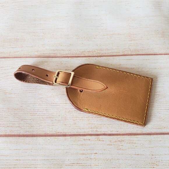 Authentic Louis Vuitton Leather Luggage Tag Holder Adjustable - Picture 2 of 10